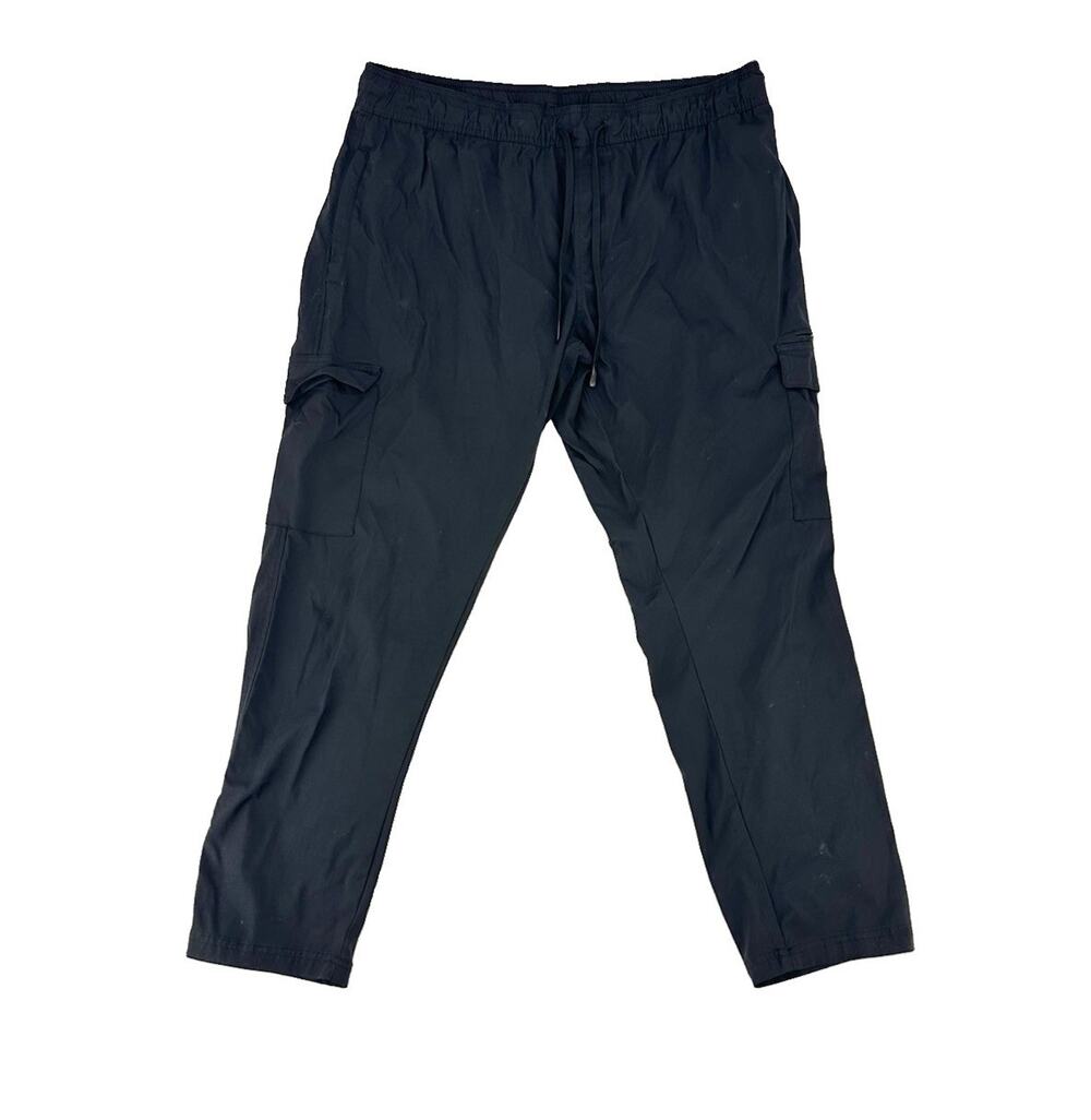 Legend 2XL Men Pull On Pants Cargo Pockets 30” Inseam Black U23